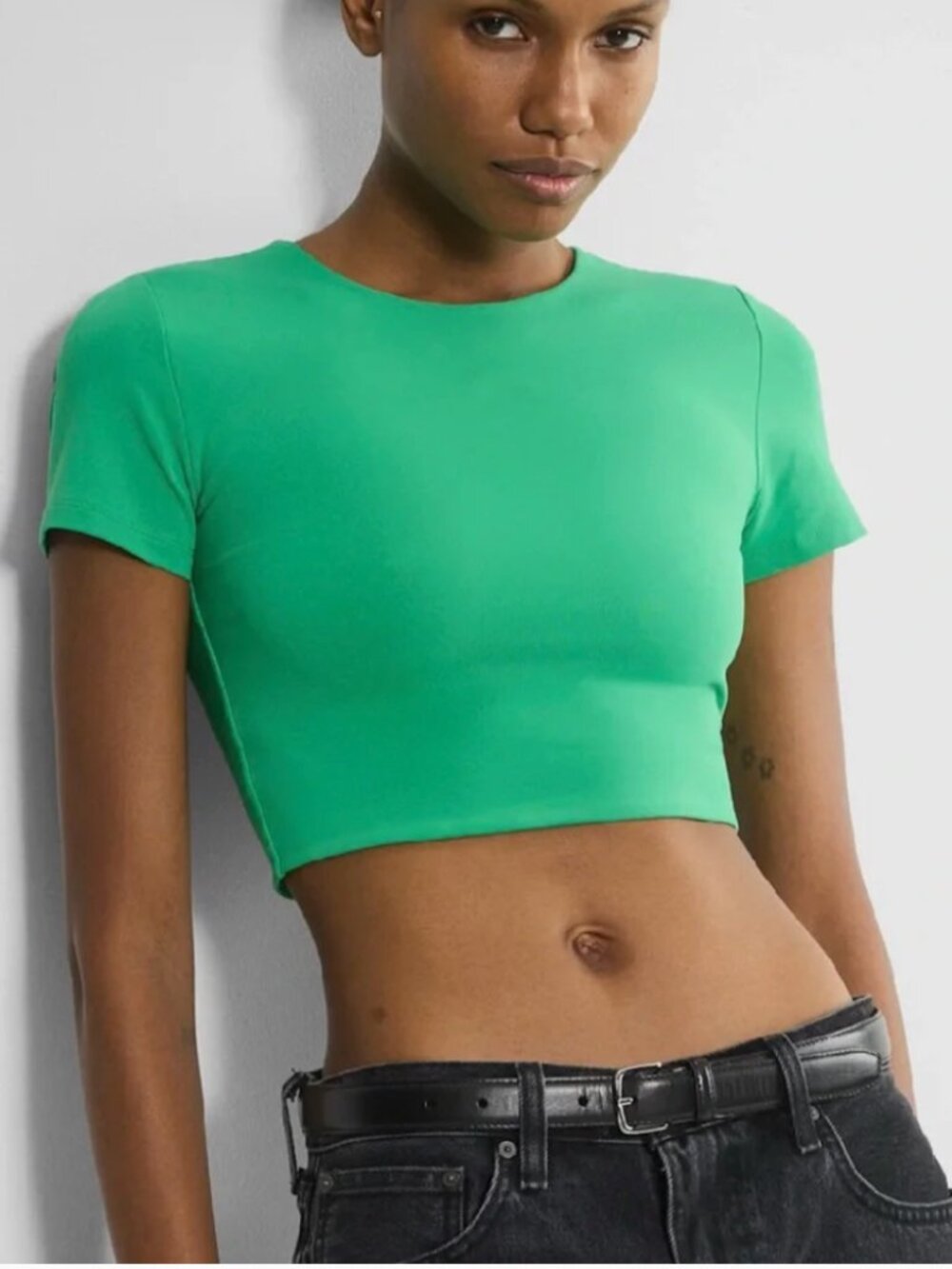 Aritzia Babaton Original Contour Crew Cropped T-Shirt Large